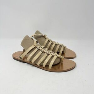 Lucky Brand Cymaa Gladiator‎ Sandal Womens 8 Tan Leather Strappy Boho Western